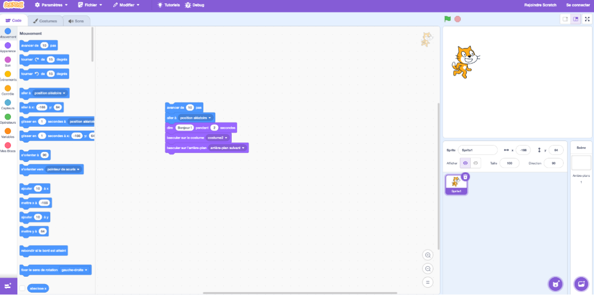 Vocabulaire interface Scratch | Genially