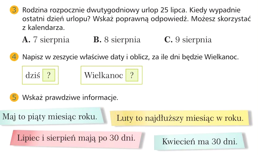 Obliczenia Kalendarzowe Klasa 3 Karty Pracy Matematyka - obliczenia kalendarzowe | Genially