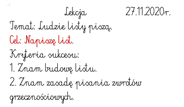 Literę ę Piszemy W Zakończeniach Piszemy list! | Genially