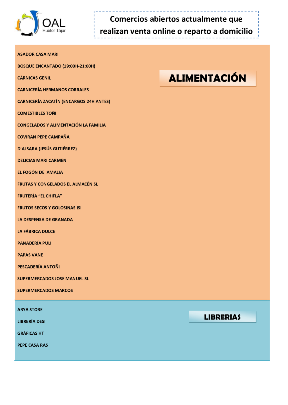 COMERCIOS ABIERTOS QUE REALIZAN VENTA ONLINE O REPARTO A DOMICILIO ...