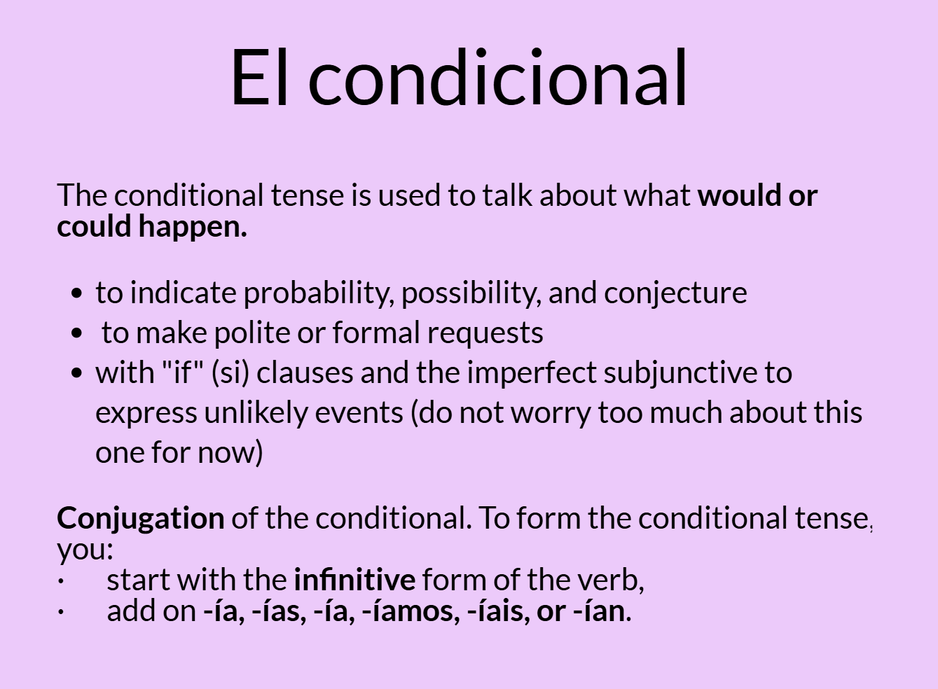 Sp4, Unit 7: conditional (comunidad ideal) | Genially