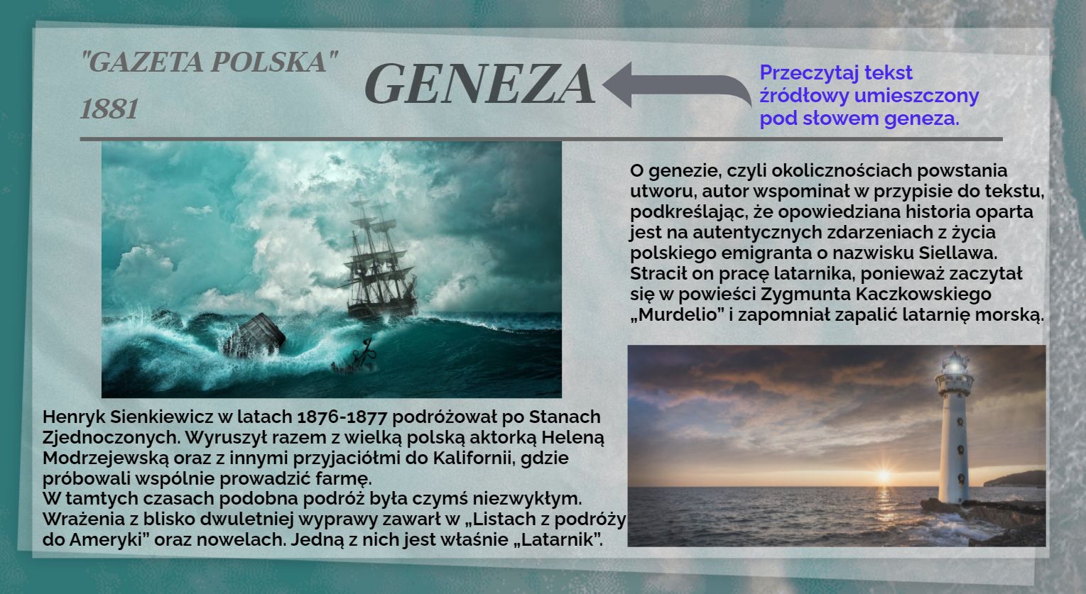 "Latarnik" H. Sienkiewicza. Geneza. Dzieje Skawińskiego