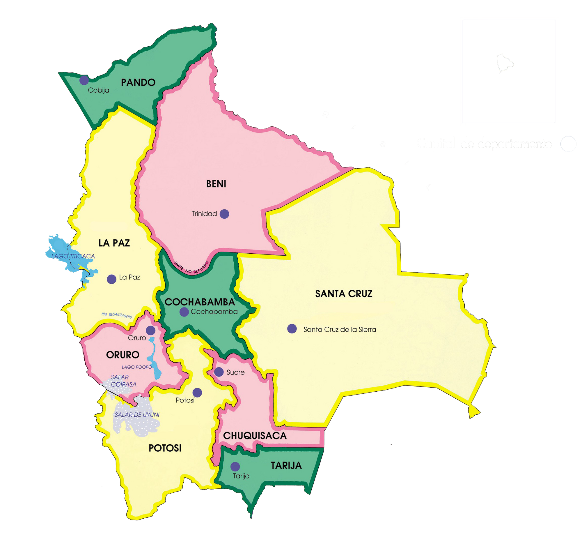 Mapa Político De Bolivia
